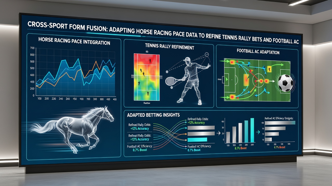 Tennis rally metrics overlaid with racing pace indicators for accumulator planning