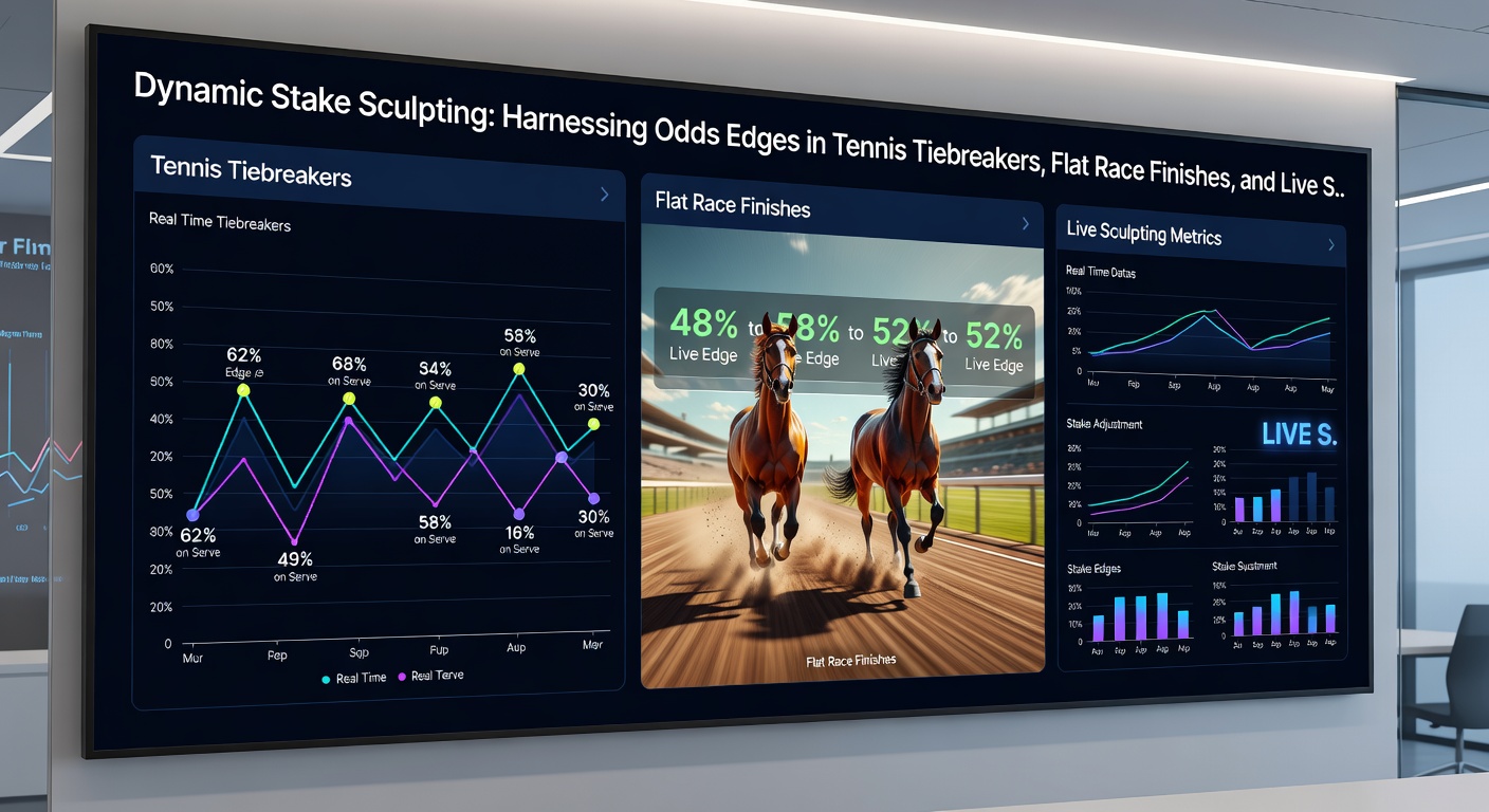 Close-up of a flat horse race photo finish, illustrating split-second odds adjustments and stake sculpting opportunities