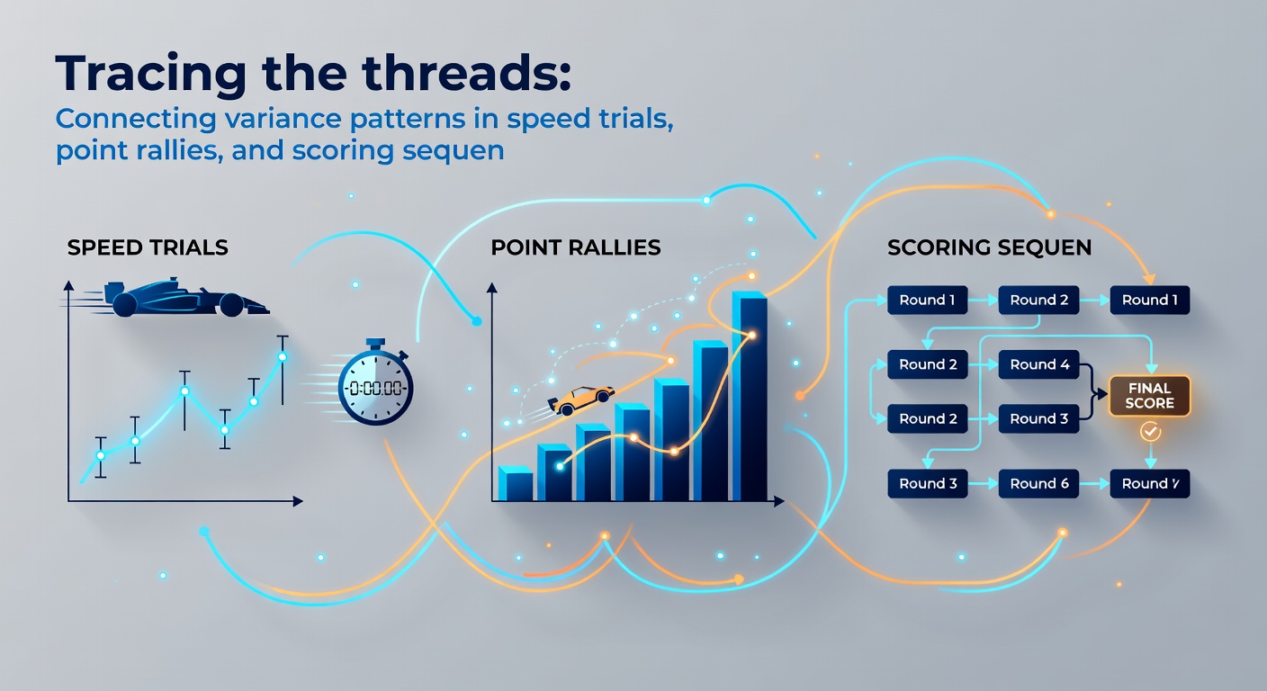 Connecting variance across racing, tennis, and soccer performance data