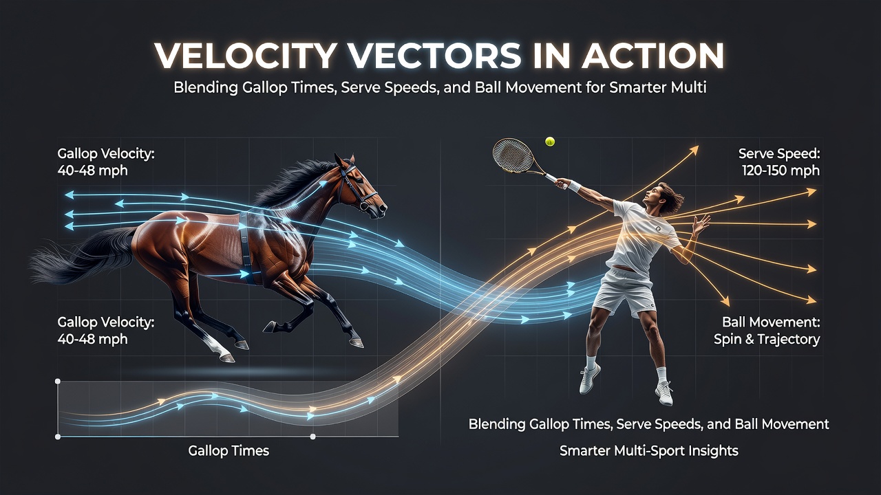 Multi-sport velocity chart comparing gallop times, serve speeds, and ball trajectories
